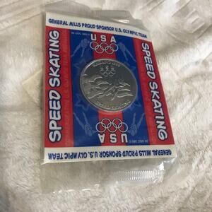 General Mills 1998 Olympic Downhill Skiing Silver Coin
